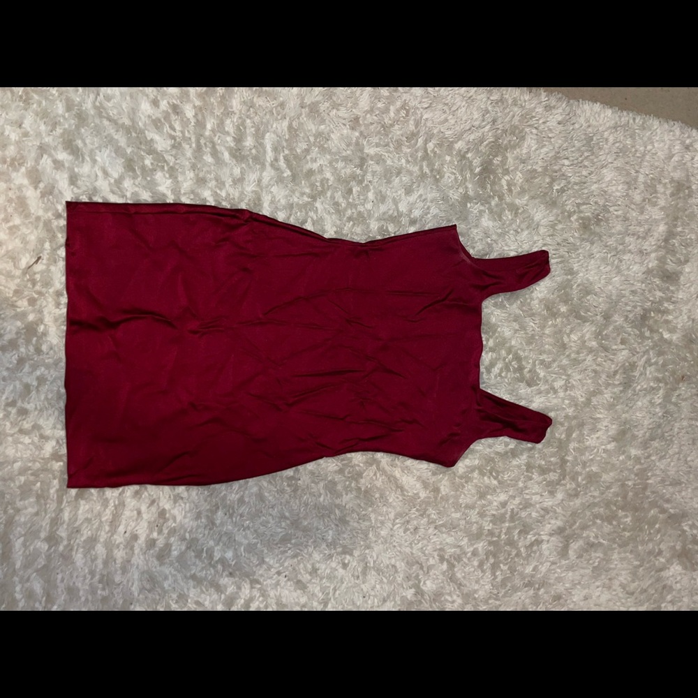 Red body con dress